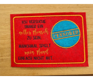 Stickdatei ITH - Mug Rug Censored